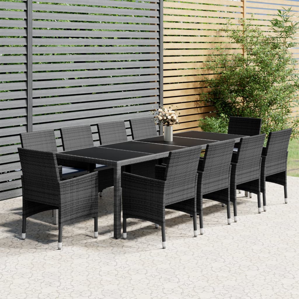 11-piece Garden set poly rattan