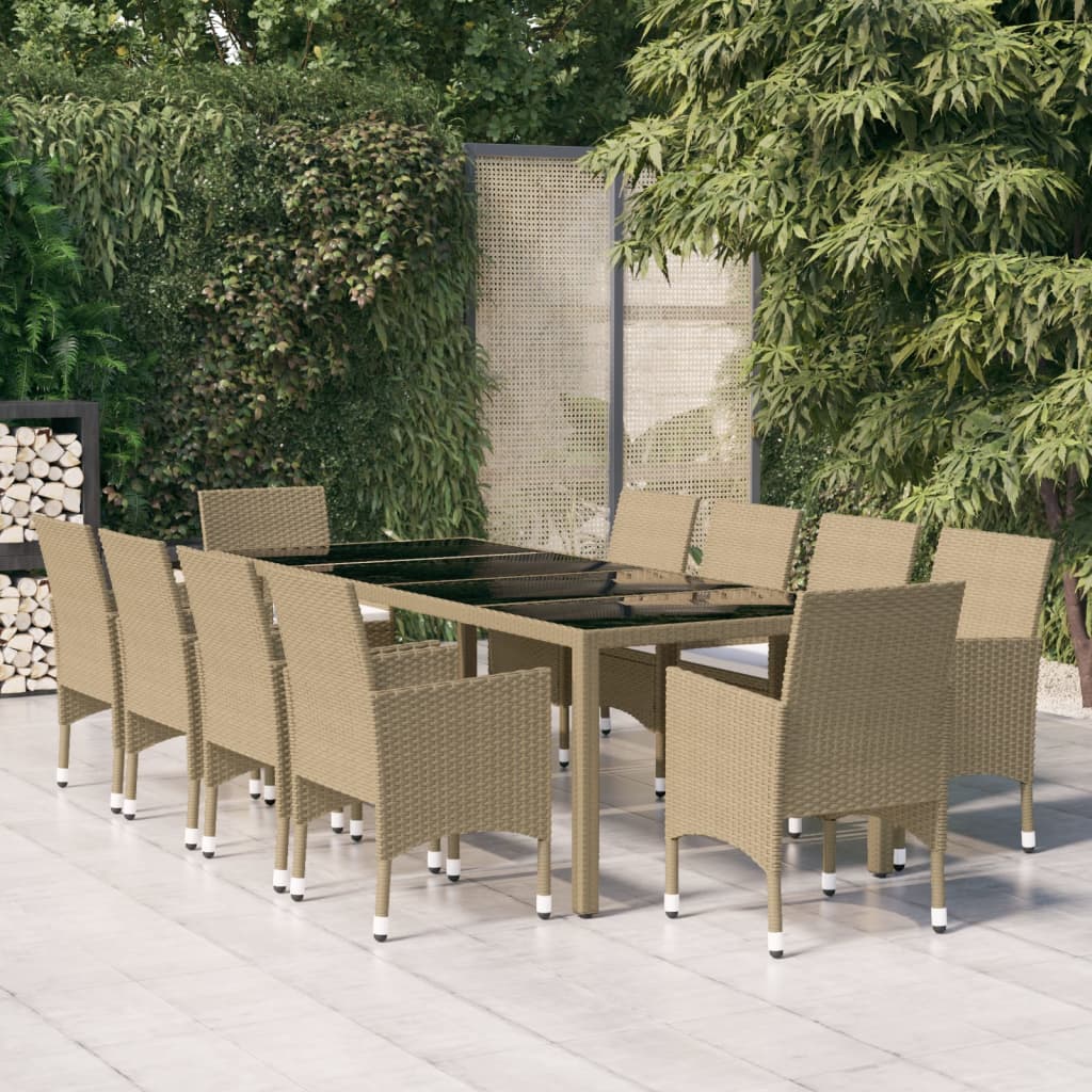 11-piece Garden set poly rattan