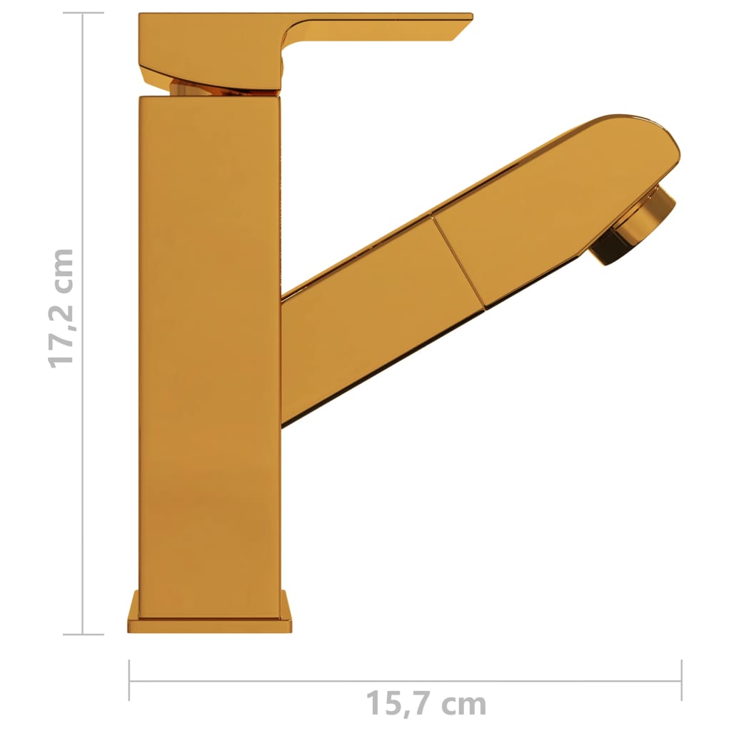 Wastafelkraan met uittrekfunctie 157x172 mm zilverkleurig