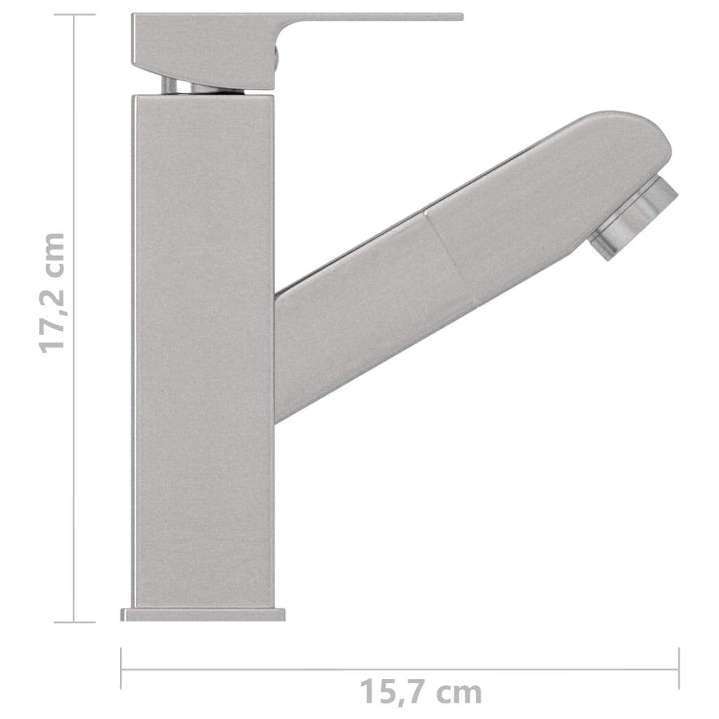 Wastafelkraan met uittrekfunctie 157x172 mm zilverkleurig