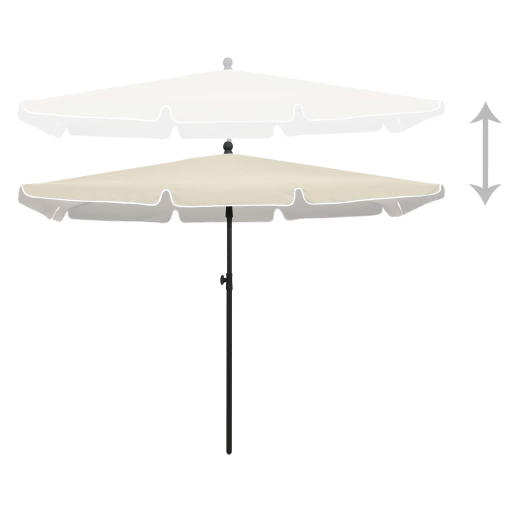 Parasol avec mât 210x140 cm