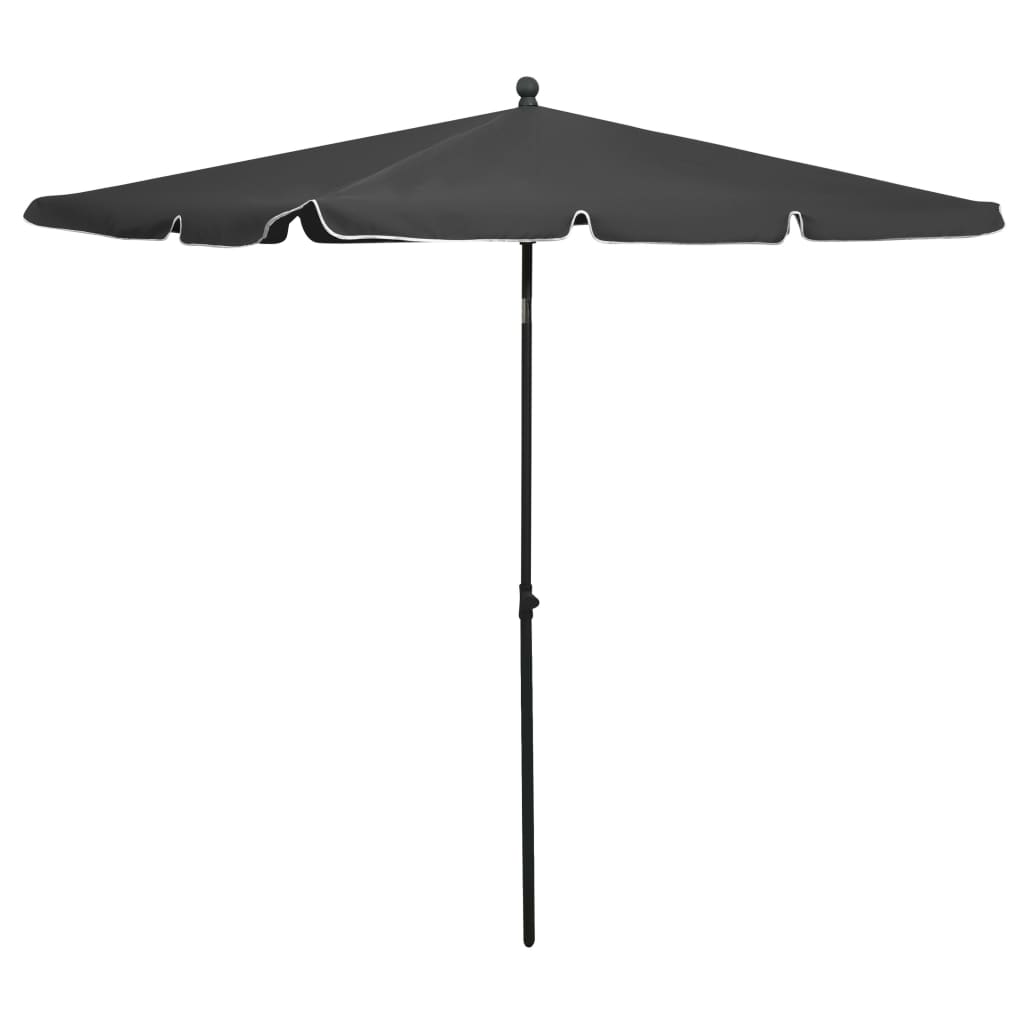 Parasol avec mât 210x140 cm