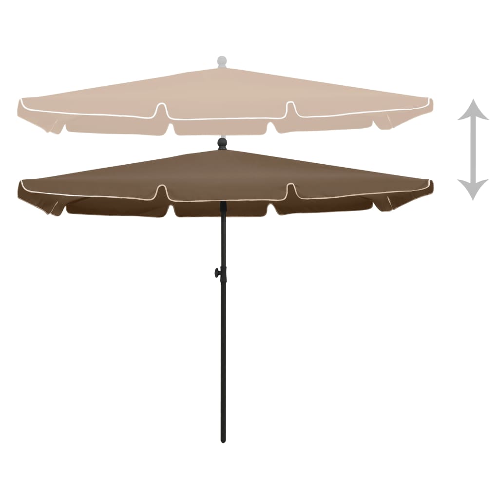 Parasol avec mât 210x140 cm