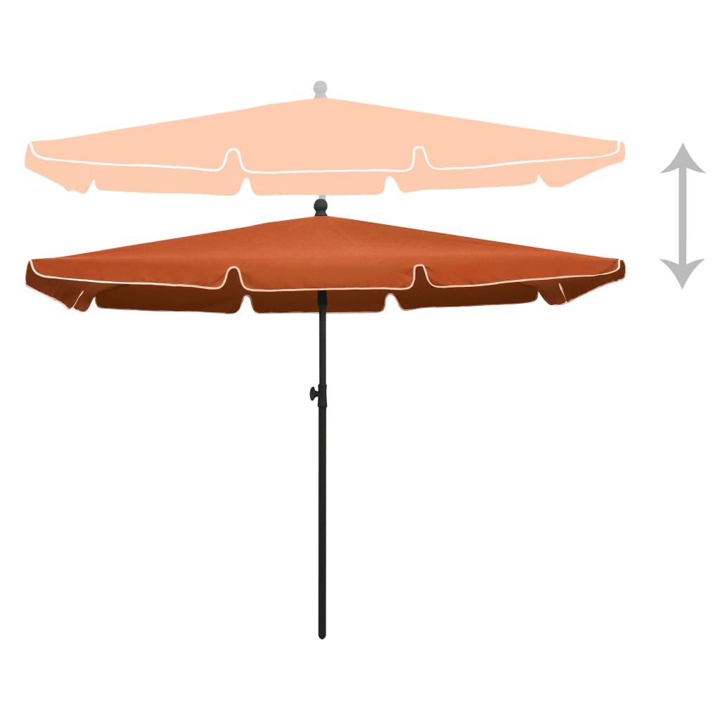 Parasol met paal 210x140 cm zandkleurig