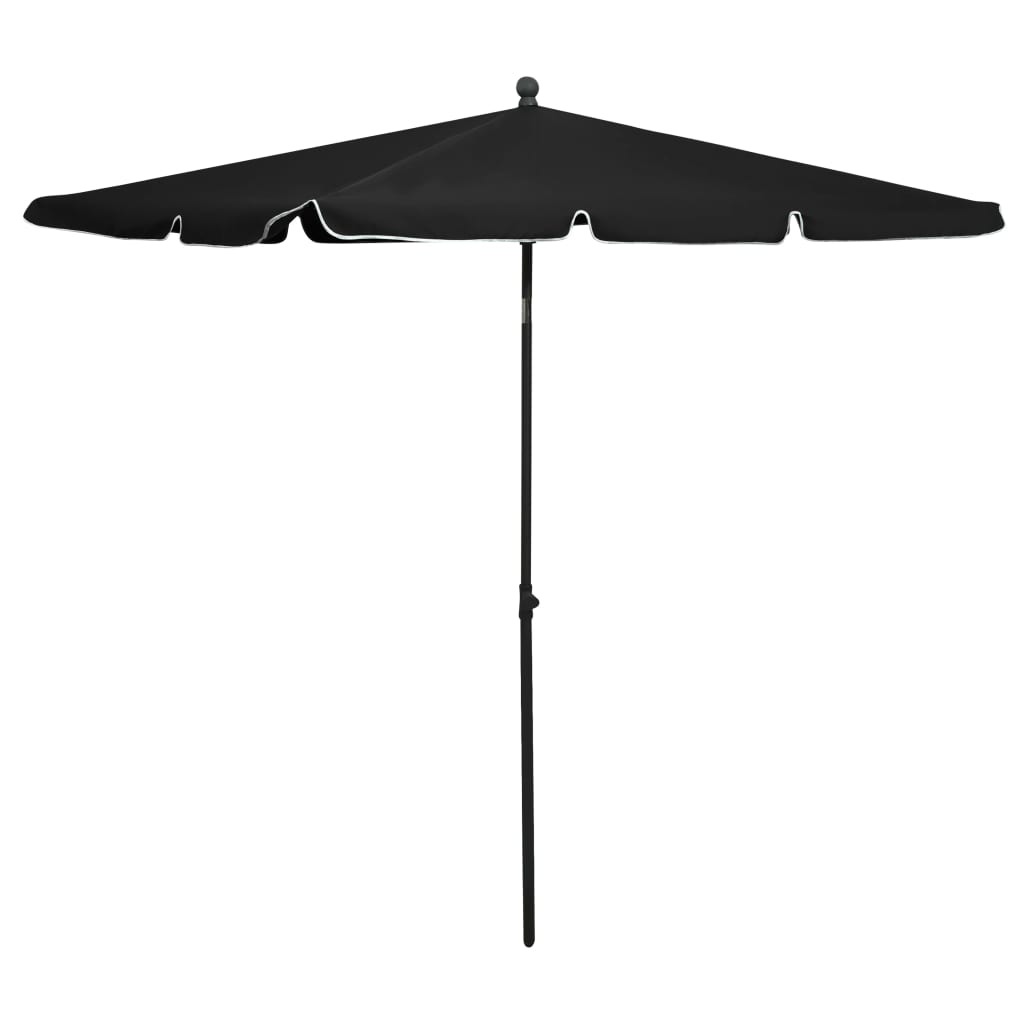 Parasol met paal 210x140 cm zandkleurig