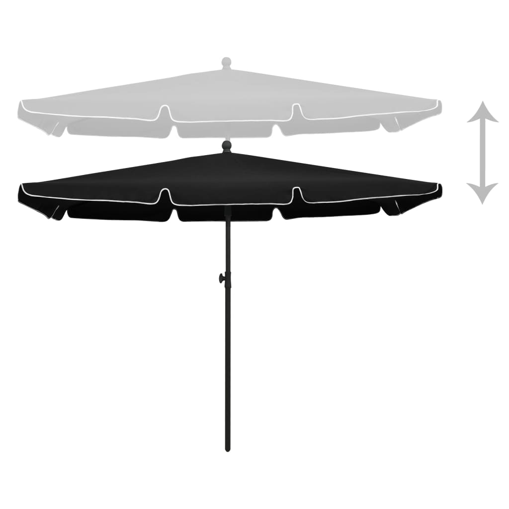 Parasol met paal 210x140 cm zandkleurig