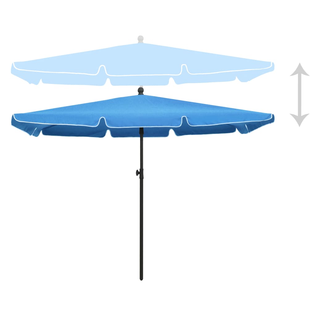 Parasol avec mât 210x140 cm