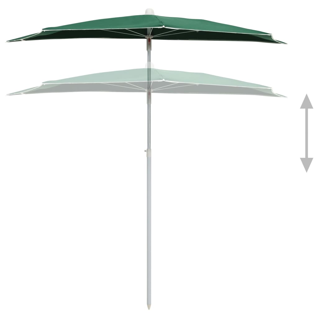 Parasol half met paal 180x90 cm