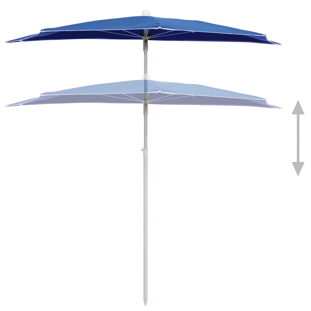 Parasol half met paal 180x90 cm