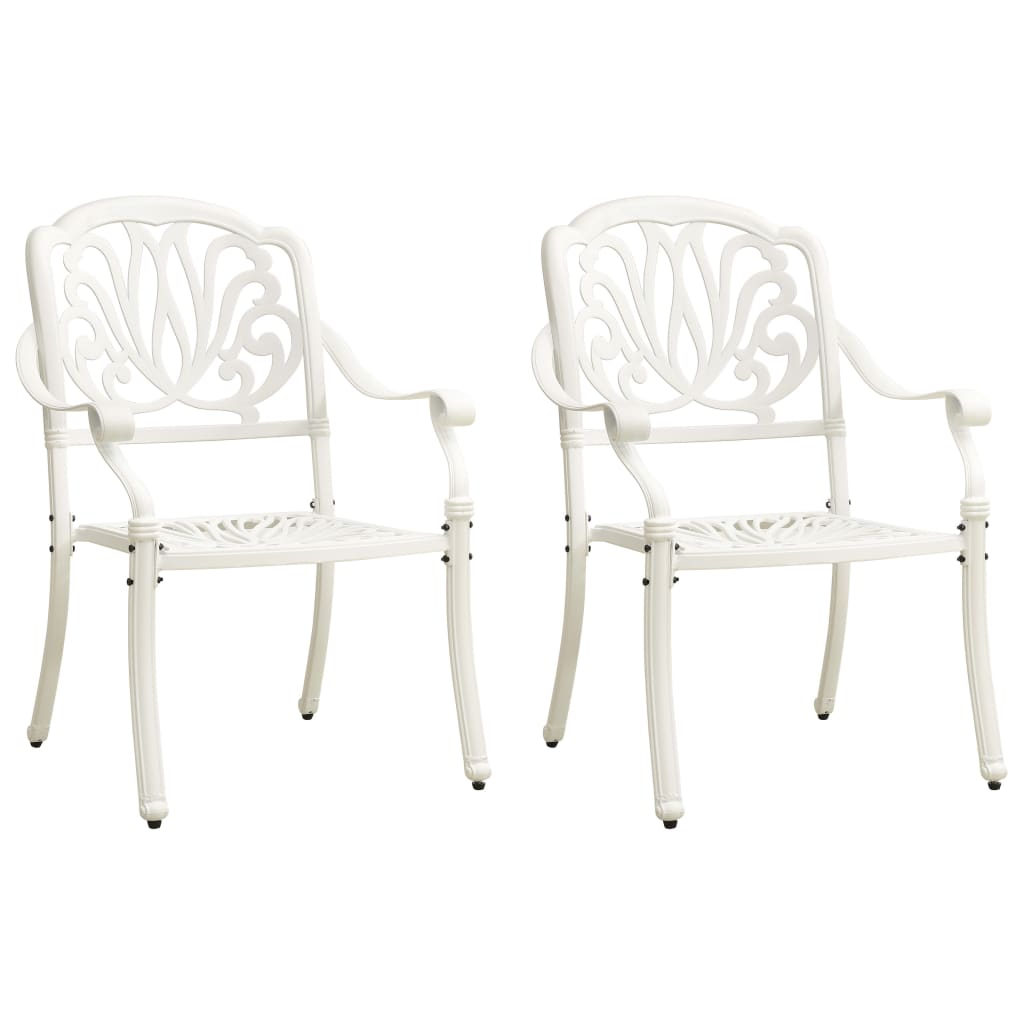 Chaises de jardin 2 pcs en fonte d'aluminium