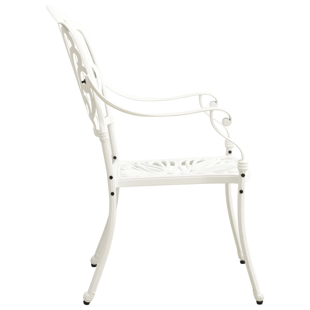 Chaises de jardin 2 pcs en fonte d'aluminium