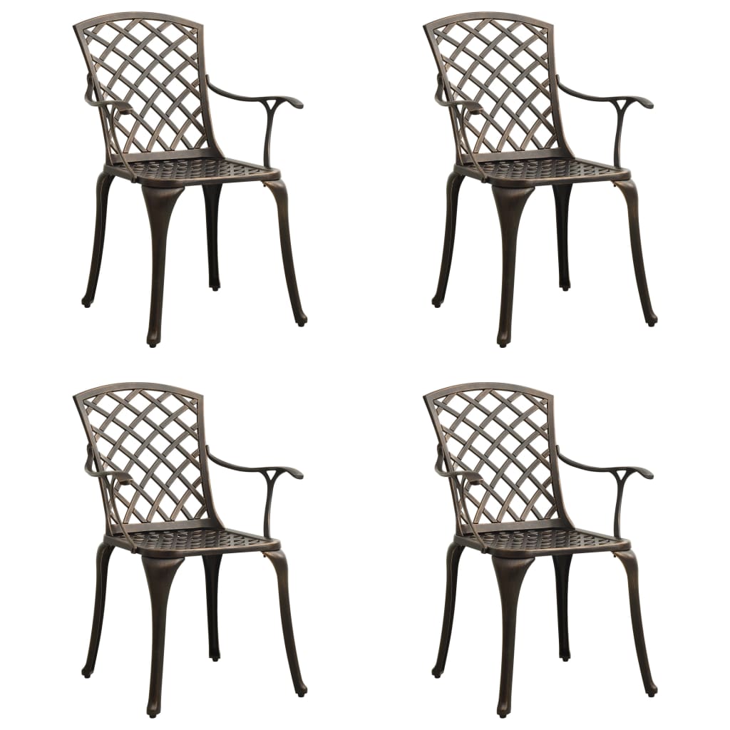 Chaises de jardin 2 pcs en fonte d'aluminium