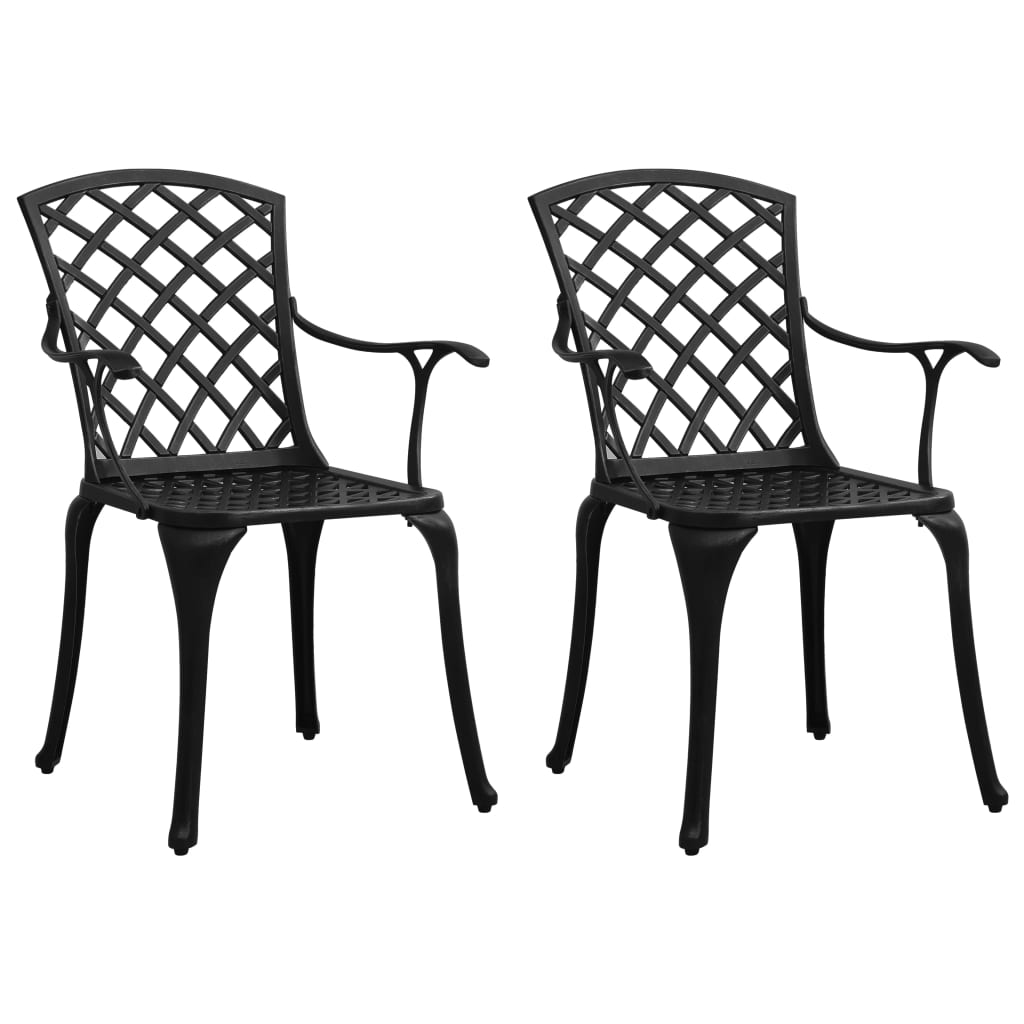 Chaises de jardin 2 pcs en fonte d'aluminium