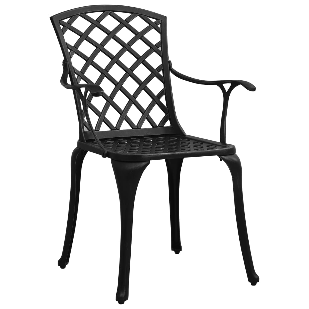 Chaises de jardin 2 pcs en fonte d'aluminium