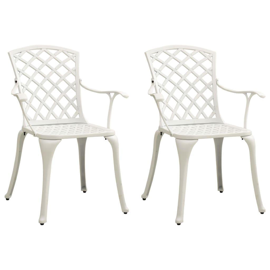 Chaises de jardin 2 pcs en fonte d'aluminium