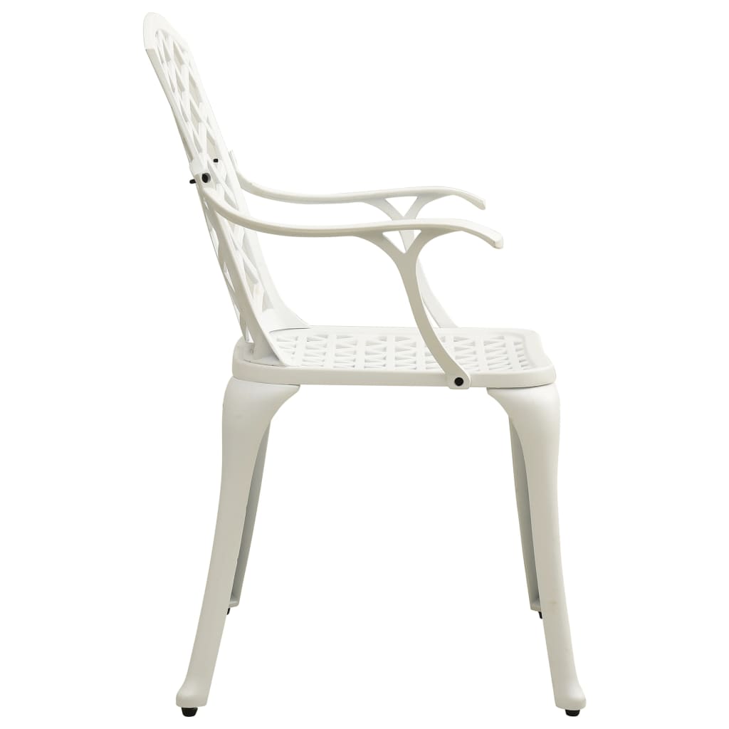 Chaises de jardin 2 pcs en fonte d'aluminium