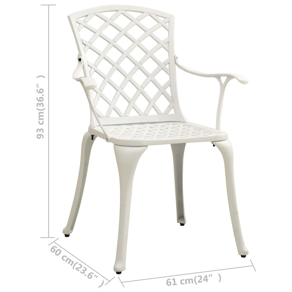 Chaises de jardin 2 pcs en fonte d'aluminium