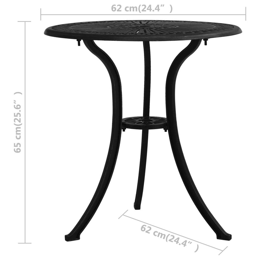 Tuintafel 62x62x65 cm gietaluminium