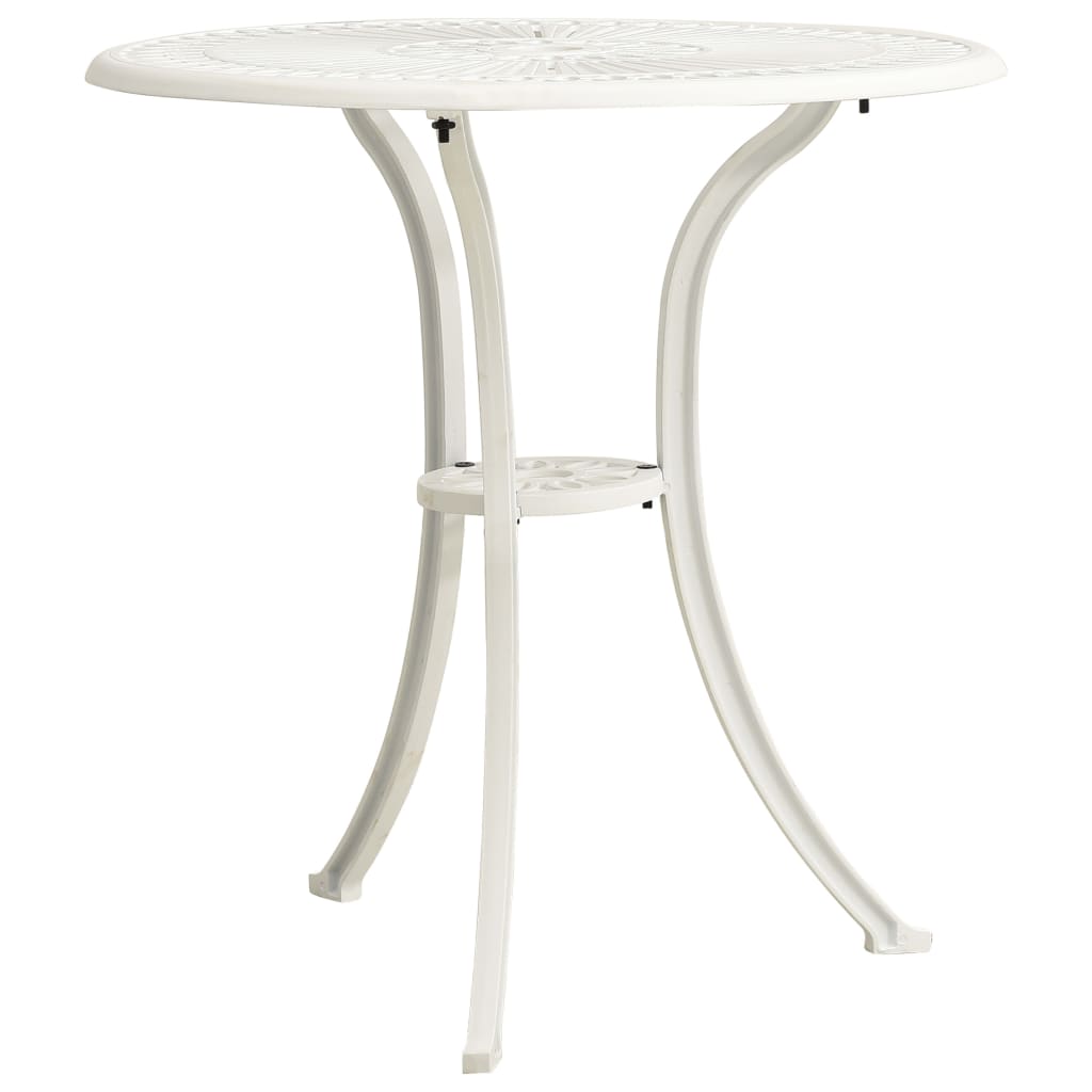 Table de jardin 62x62x65 cm fonte d'aluminium blanc