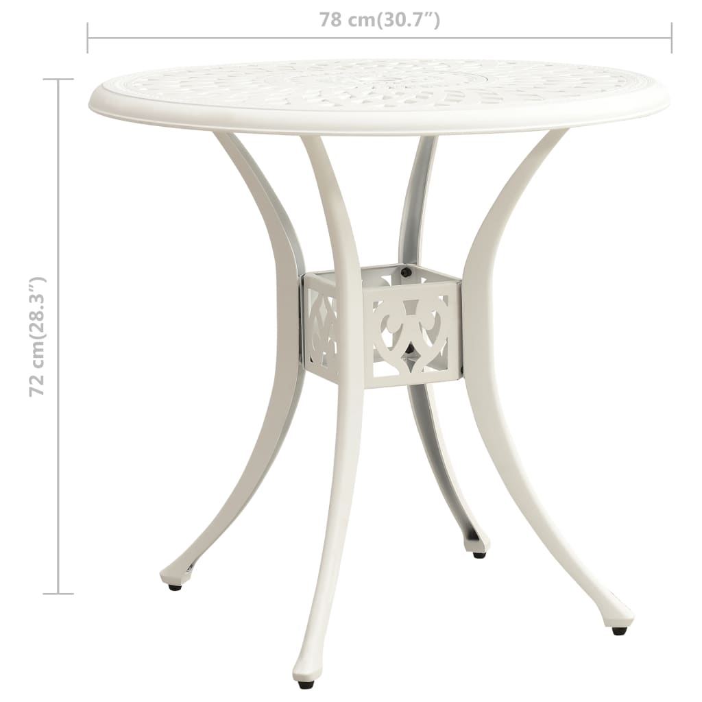 Table de jardin 90x90x74 cm en fonte d'aluminium