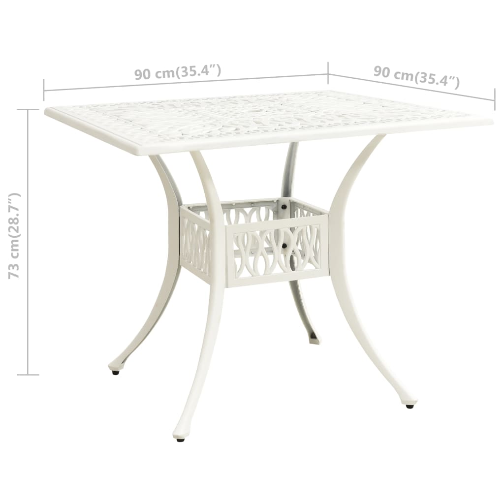 Tuintafel 90x90x73 cm gietaluminium bronskleurig