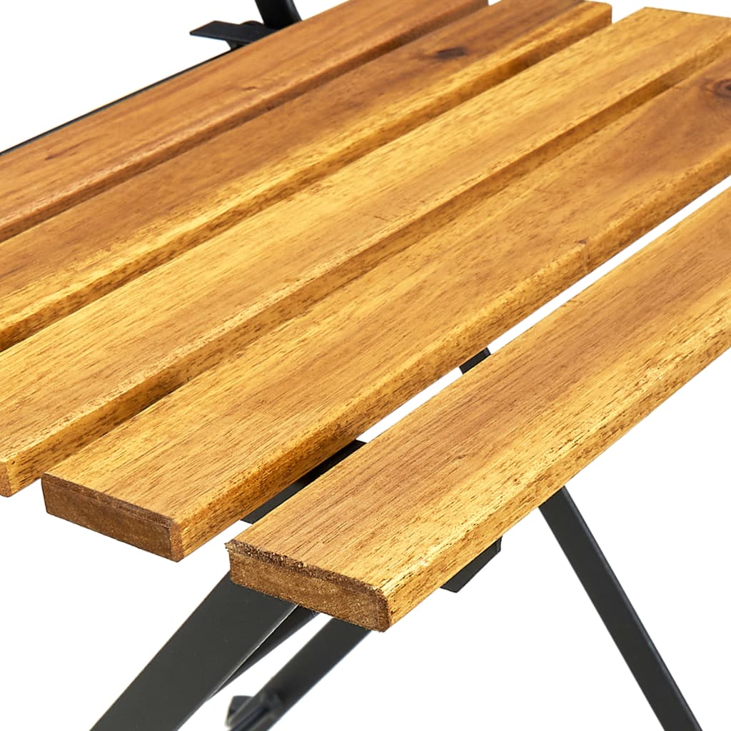 Ensemble de jardin pliant 5 pièces en bois d'acacia massif