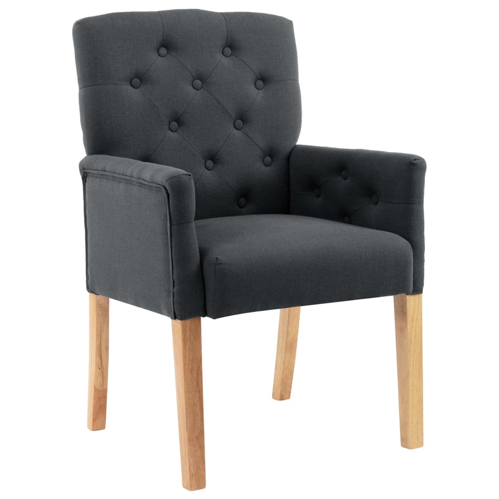 Chaises de salle à manger 4 pcs avec accoudoirs en tissu