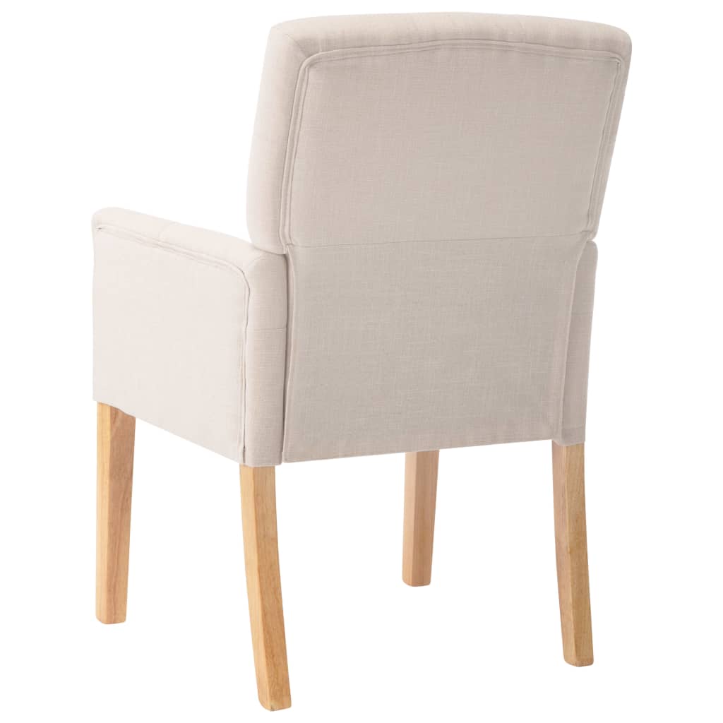 Chaises de salle à manger 4 pcs avec accoudoirs en tissu