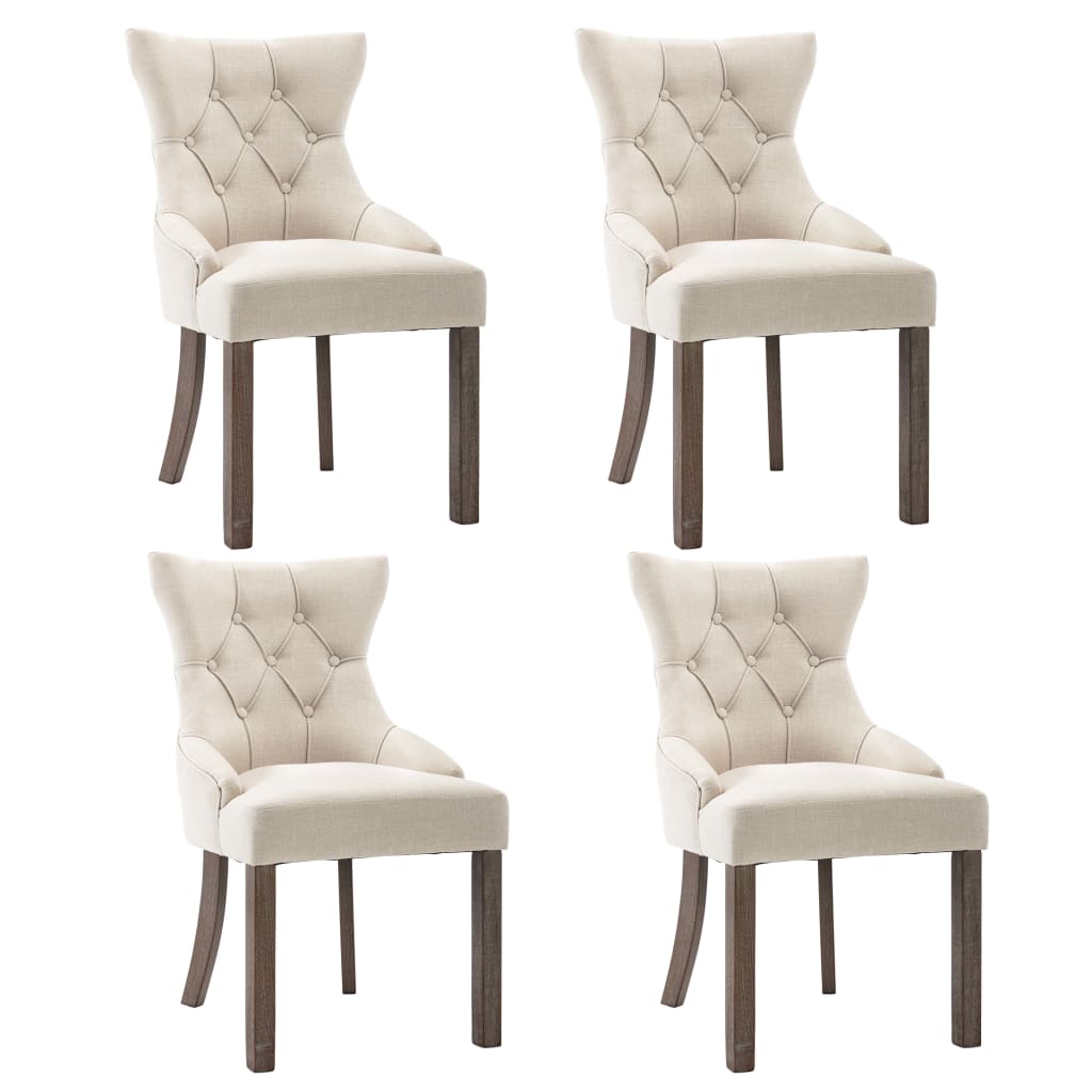 Chaises de salle à manger 6 pcs tissu beige