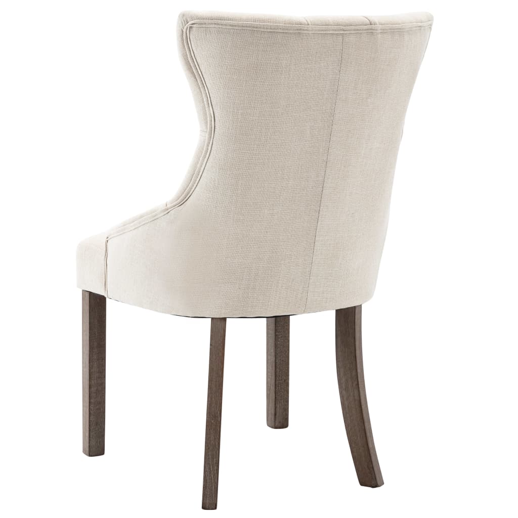 Chaises de salle à manger 6 pcs tissu beige