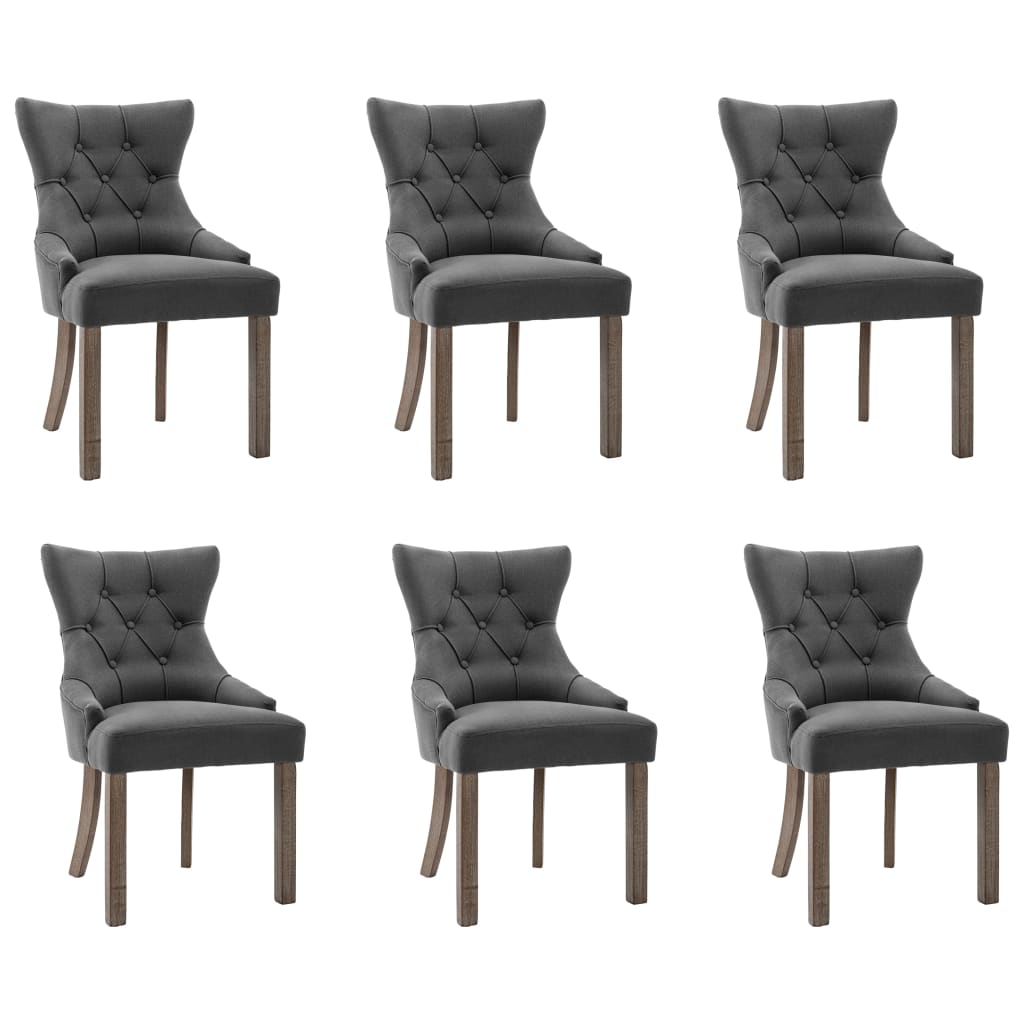 Chaises de salle à manger 6 pcs tissu beige