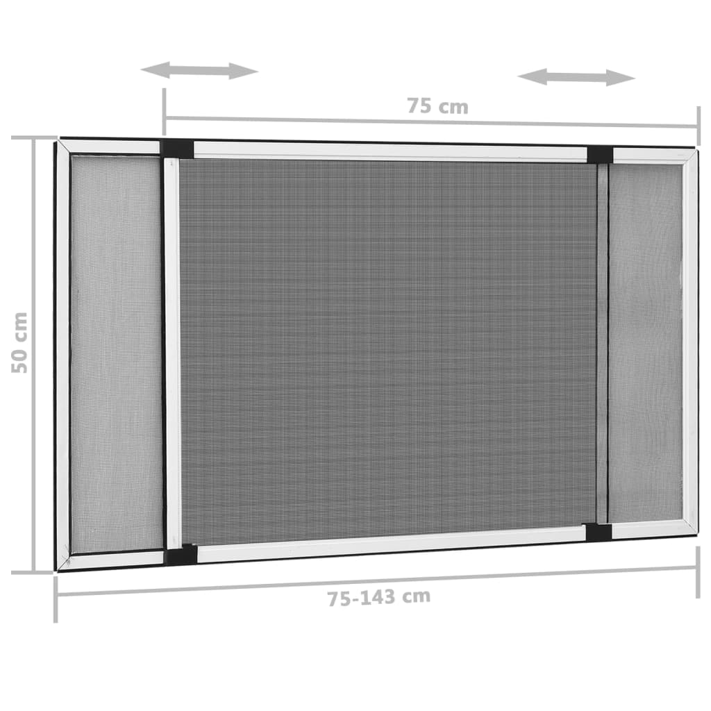 Raamhor uitschuifbaar (75-143)x50 cm wit