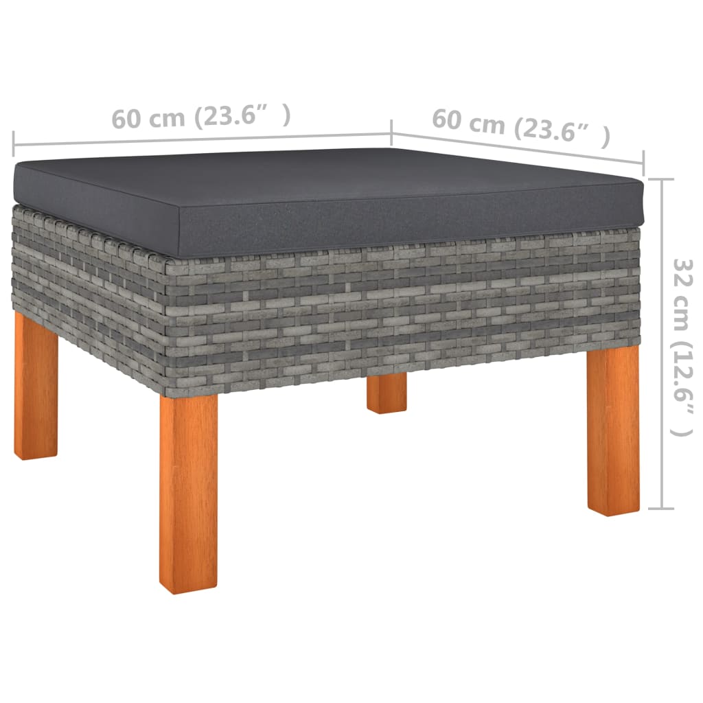 Canapés d'angle 2 pcs poly rotin et bois d'eucalyptus massif