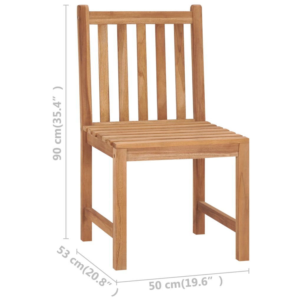 Chaises de jardin 6 pcs en bois de teck massif