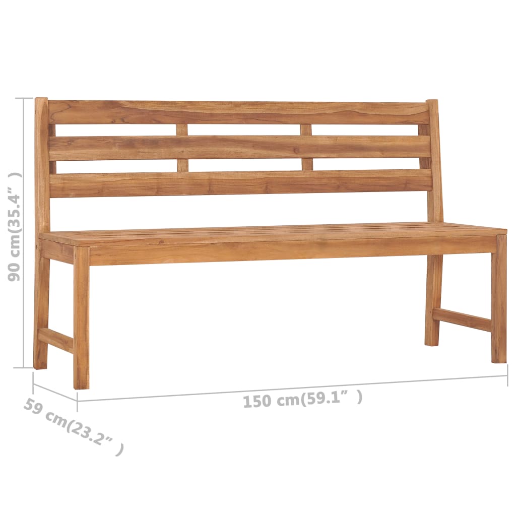 Banc de jardin 150 cm en teck massif