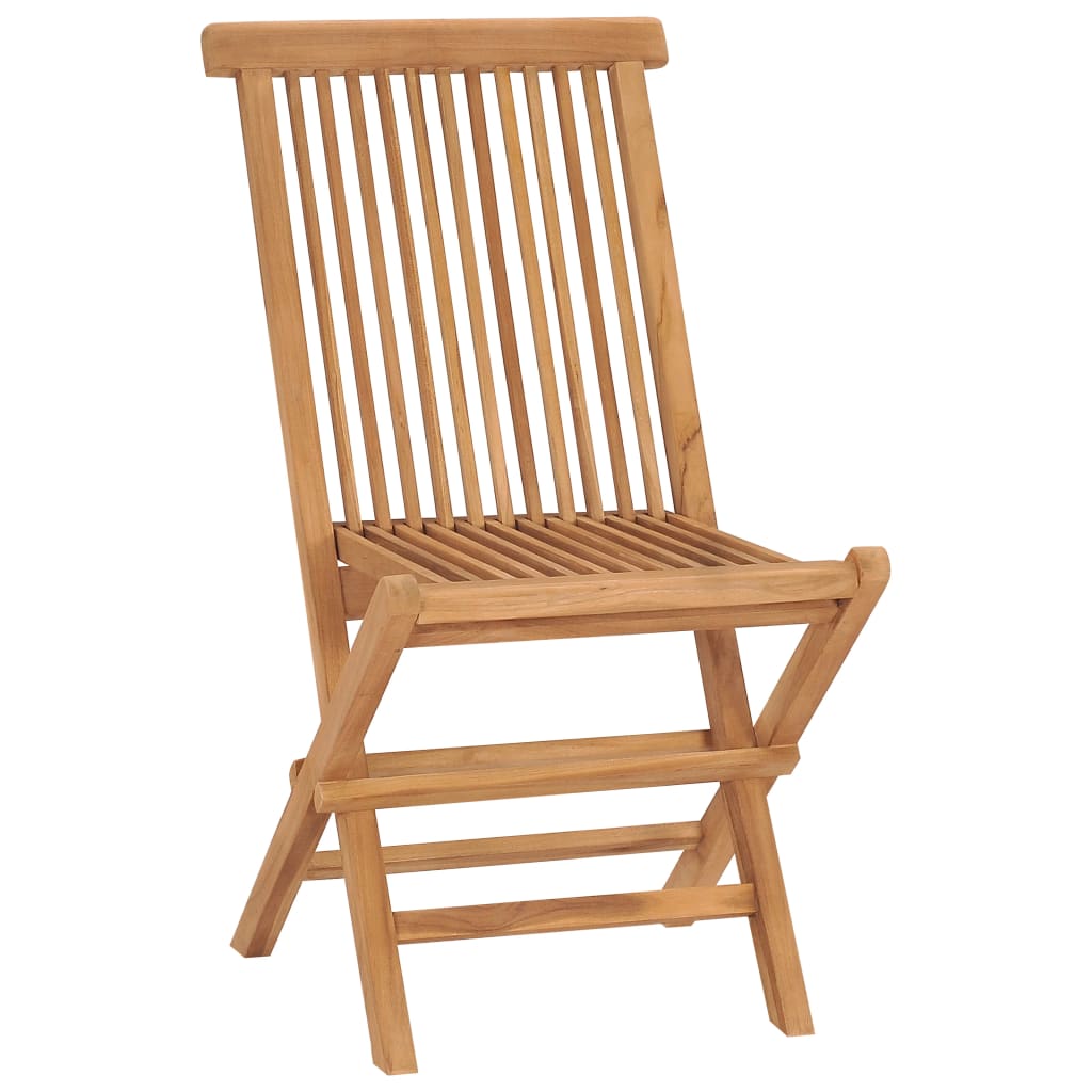 Chaises de jardin 2 pcs pliables en bois de teck massif