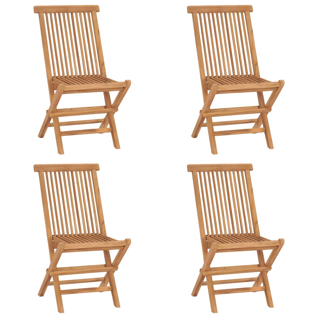 Chaises de jardin 2 pcs pliables en bois de teck massif