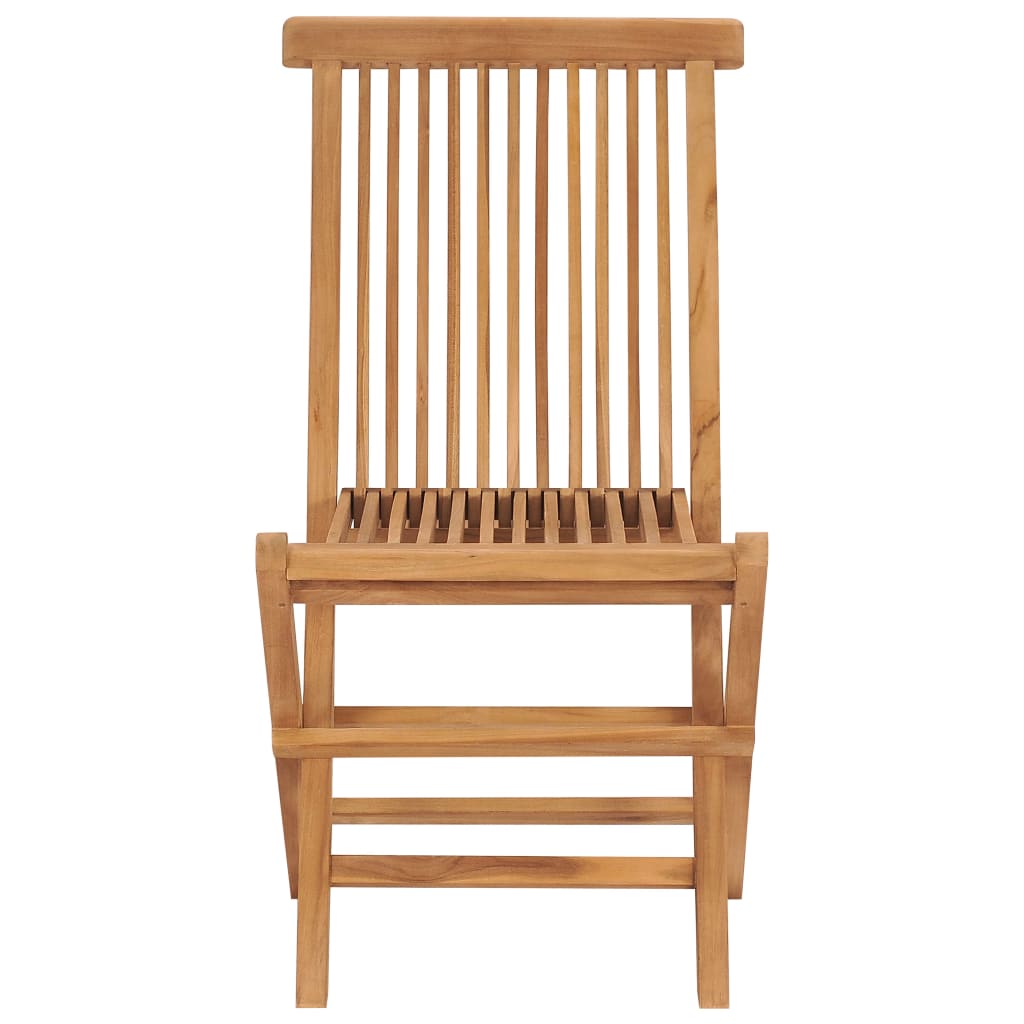 Chaises de jardin 2 pcs pliables en bois de teck massif