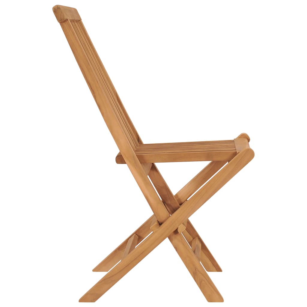 Chaises de jardin 2 pcs pliables en bois de teck massif