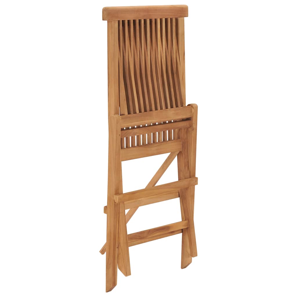 Chaises de jardin 2 pcs pliables en bois de teck massif