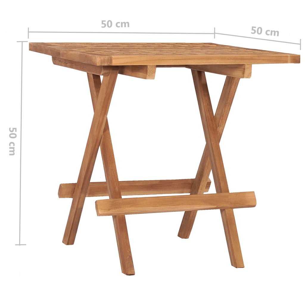 Table de jardin pliante 50x50x50 cm teck massif