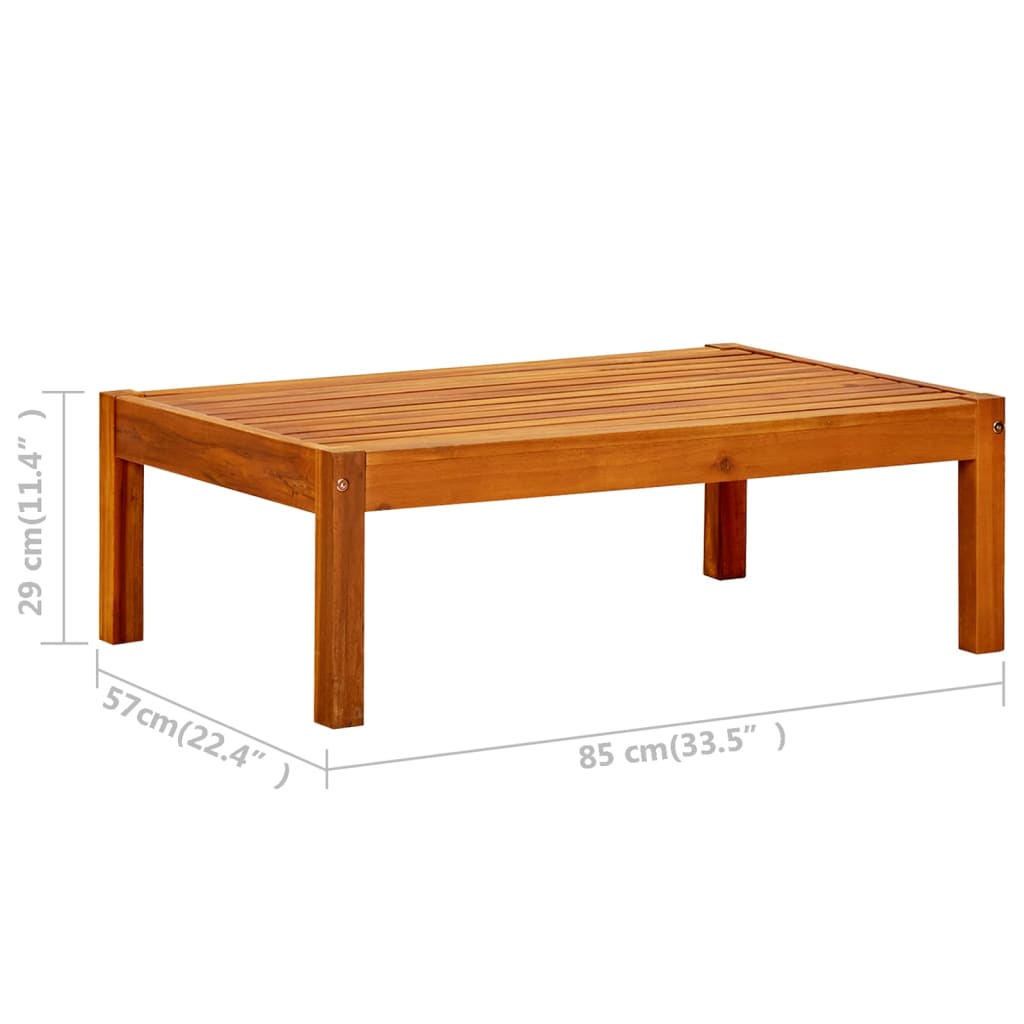 Banc de jardin avec table et repose-pieds en bois d'acacia massif