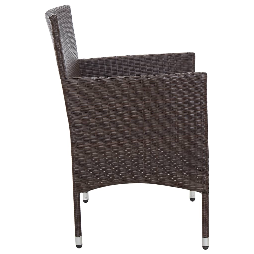 Ensemble lounge 2 pièces avec coussin poly rotin marron