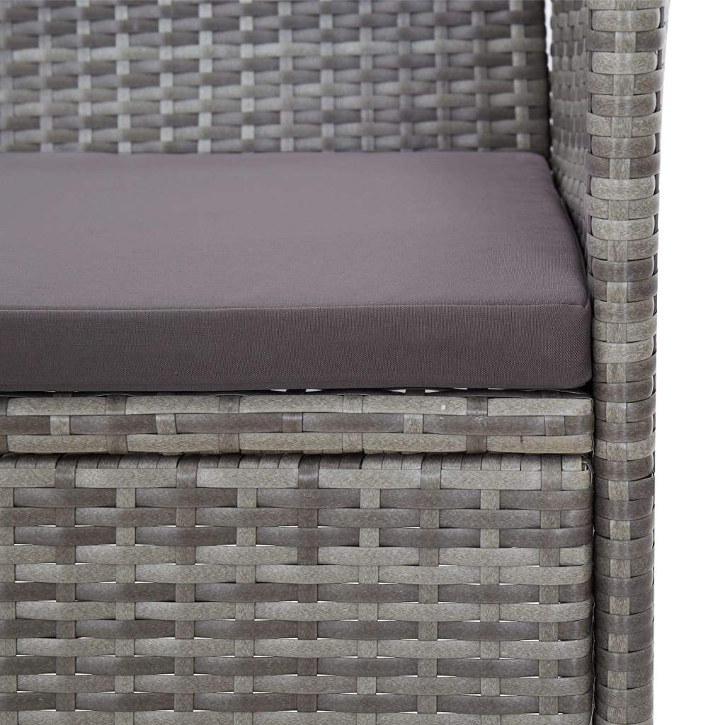 2-delige Loungeset met kussen poly rattan