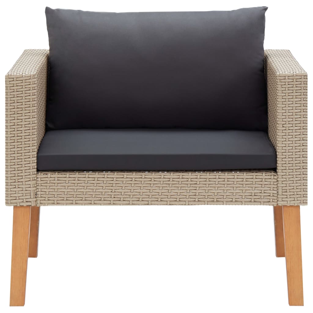 2-delige Loungeset met kussens poly rattan