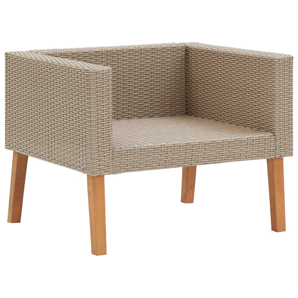 2-delige Loungeset met kussens poly rattan