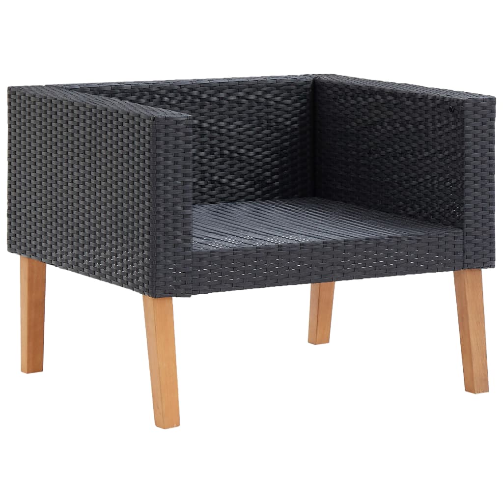 2-delige Loungeset met kussens poly rattan