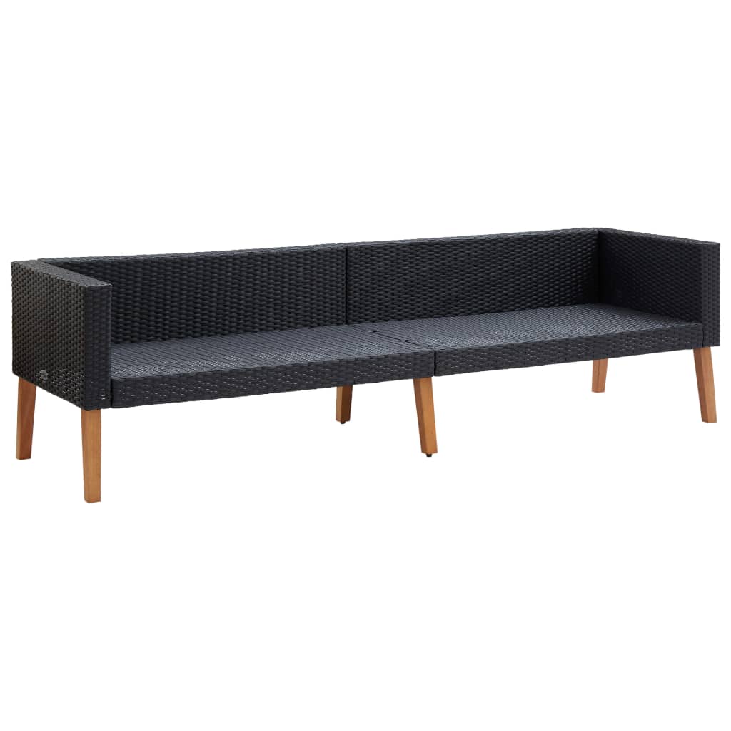 2-delige Loungeset met kussens poly rattan