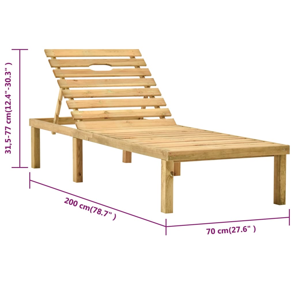 Ligbed met tafel geïmpregneerd grenenhout