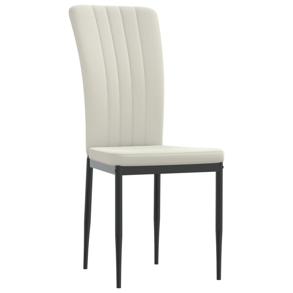 Chaises de salle à manger 4 pcs velours couleur crème